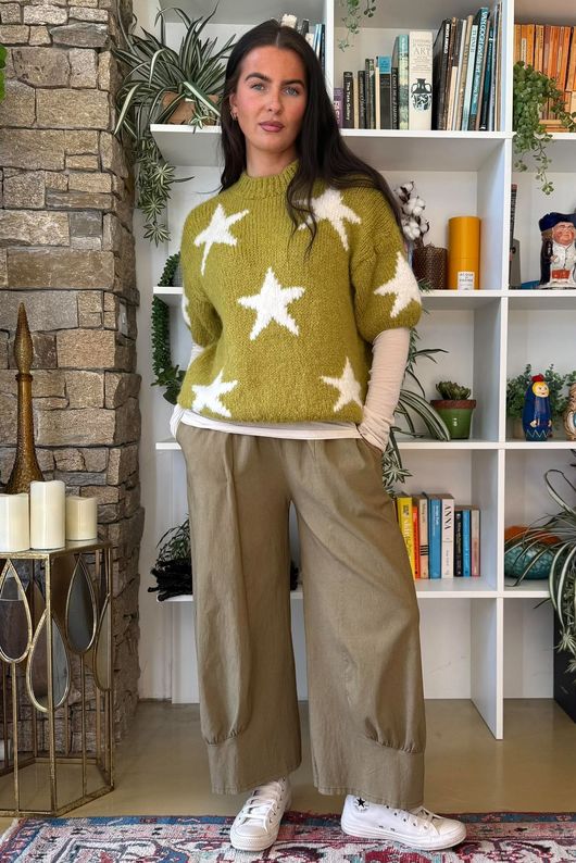 Big Softie Star Short Sleeve Knit Olive